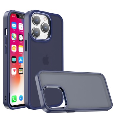 For iPhone 15 Pro Core [Magnetic Circle] Colorful Buttons Thick 2mm Hybrid - Blue