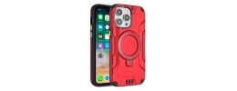 For iPhone 15 Pro Core [Magnetic Circle] Core [Magnetic Circle] Colorful Buttons Thick 2mm Hybrid - Red
