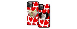 For iPhone 15 Pro Design Square Hearts Passion Case Cover - Red