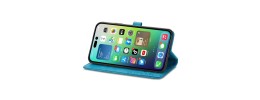 For iPhone 15 Pro Design Wallet ID Credit Card Money Holder with Magnetic Metal Closure including Lanyard - Mandala