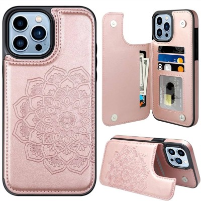 For iPhone 15 Pro Design Wallet ID Credit Card Money Holder with Magnetic Metal Closure including Lanyard - Romantic Pink White Roses Floral