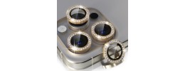 For iPhone 15 Pro Diamond Bling Camera Lens Full Tempered Glass - Gold