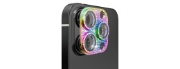 For iPhone 15 Pro Diamond Bling Camera Lens Full Tempered Glass - Mixed Color