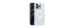 For iPhone 15 Pro Epoxy Glitter 2.5mm Thick Case Cover - Silver