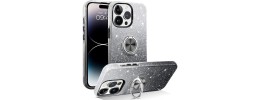 For iPhone 15 Pro Glitter Ultra Thick 3mm Transparent Hybrid Case Cover - Smoke