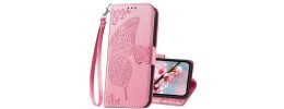 For iPhone 15 Pro Jewel Wallet Design with Stitched PU Leather ID Card Money Holder Zipper Case - Pink