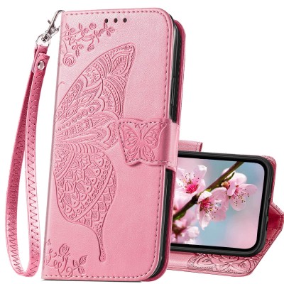 For iPhone 15 Pro Jewel Wallet Design with Stitched PU Leather ID Card Money Holder Zipper Case - Pink