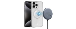 For iPhone 15 Pro METKASE Basic Transparent [Magnetic Circle] Premium Hybrid - Glitter Clear