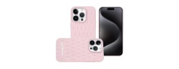 For iPhone 15 Pro METKASE Boundless Liquid Silicone [Magnetic Circle] Thick Lined Design Hybrid Case - Light Pink