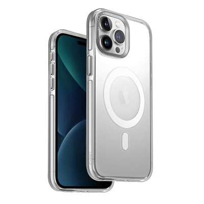 For iPhone 15 Pro METKASE Dazzle Magnetic Ring Stand Alloy Chrome Transparent Hybrid in Slide-Out Package - Clear