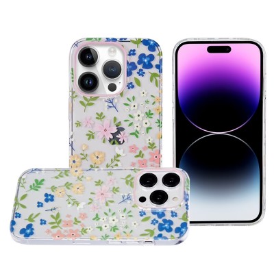 For iPhone 15 Pro METKASE Double Protection IMD Design Pattern [Magnetic Circle] Premium Case - Nightly Floral