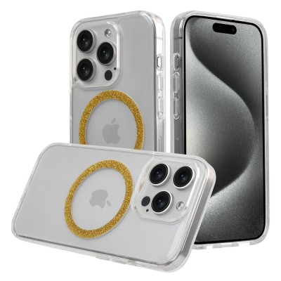 For iPhone 15 Pro METKASE EPOXY Transparent [MAGNETIC CIRCLE] Shockproof Hybrid - Epoxy