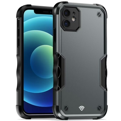 For iPhone 15 Pro METKASE Exquisite Tough Shockproof Hybrid in Slide-Out Package - Black/Grey