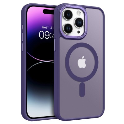 For iPhone 15 Pro METKASE Exquisite Tough Shockproof Hybrid in Slide-Out Package - Dark Purple/Black