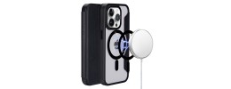 For iPhone 15 Pro METKASE GLITTER Transparet [MAGNETIC CIRCLE] Shockproof Hybrid - Silver/Black