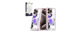 For iPhone 15 Pro METKASE Premium RANK Design Fused Hybrid in Slide-Out Package - Antique Flower