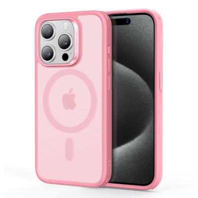 For iPhone 15 Pro METKASE Rank Tough Strong Modern Fused Hybrid in Slide-Out Package - Light Pink