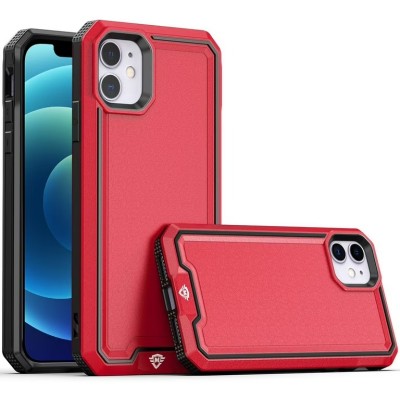 For iPhone 15 Pro METKASE Rank Tough Strong Modern Fused Hybrid in Slide-Out Package - Red