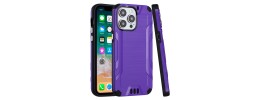 For iPhone 15 Pro METKASE Strong Tough Metallic Design Hybrid in Premium Slide-Out Package - Dark Purple