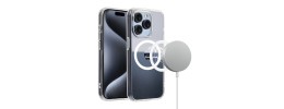 For iPhone 15 Pro METKASE Transparent [Magnetic Circle] Simplistic Hybrid - Clear