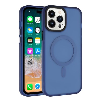 For iPhone 15 Pro [Magnetic Circle] ShockProof 4-Time Injection Strong Hybrid - Blue