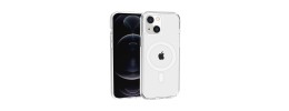 For iPhone 15 Pro Magnetic Ring Glitter 3in1 Hybrid Case Cover - Clear
