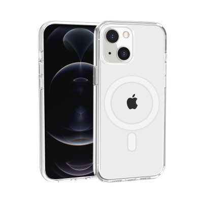 For iPhone 15 Pro Magnetic Ring Glitter 3in1 Hybrid Case Cover - Clear