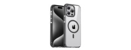 For iPhone 15 Pro Matching Clear Transparent Circle Design Case Cover - Black