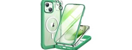 For iPhone 15 Pro Matching Clear Transparent Circle Design Case Cover - Light Green