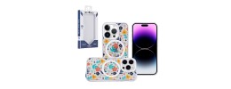 For iPhone 15 Pro Max METKASE Double Protection IMD Design Pattern [Magnetic Circle] Premium Case - Light Pink IMD Glitter