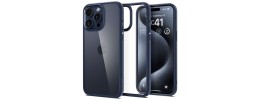 For iPhone 15 Pro Max Strong Tough Metallic Design Hybrid Premium Kicstand - Dark Blue