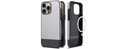 For iPhone 15 Pro Max Strong Tough Metallic Design Hybrid - Silver