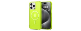 For iPhone 15 Pro Max / Ultra METKASE Basic Transparent [Magnetic Circle] Premium Hybrid - Neon Green