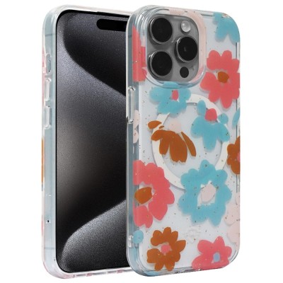 For iPhone 15 Pro Max / Ultra METKASE Iridescent Spots [Magnetic Circle] Hybrid - Blue+iridescent Spots