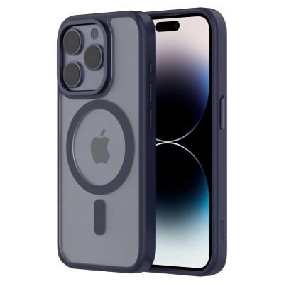 For iPhone 15 Pro Max / Ultra METKASE Transparent [Magnetic Circle] Simplistic Hybrid - Blue