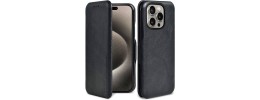 For iPhone 15 Pro PU Leather Window Flap Case with Cover - Black