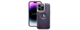 For iPhone 15 Pro PU Leather Window Flap Case with Cover - Dark Purple