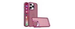 For iPhone 15 Pro Polished Oil Thick Acrylic Metal Button Hybrid Case Cover - Beige
