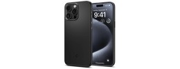 For iPhone 15 Pro Premium LIQUID Silicone with Metal Buttons and Camera Edges Case Cover - Black