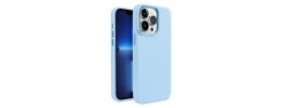 For iPhone 15 Pro Premium LIQUID Silicone with Metal Buttons and Camera Edges Case Cover - Light Blue