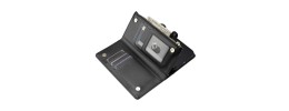 For iPhone 15 Pro Purse Style Wallet Card ID Money Holder with Zip containing Long & Short Lanyard - Black