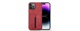 For iPhone 15 Pro Retro Wallet Card Holder Case Cover - Red