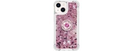 For iPhone 15 Pro Rhombus Bling Glitter Diamond Case Cover - Rose Pink