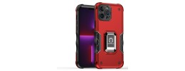 For iPhone 15 Pro Robust Magnetic Kickstand Hybrid Case Cover - Red