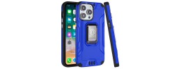 For iPhone 15 Pro Strong Tough Metallic Design Hybrid - Dark Blue