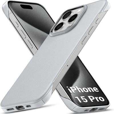 For iPhone 15 Pro Strong Tough Metallic Design Hybrid - Silver