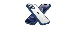 For iPhone 15 Pro Transparent Glitter 2.0mm Thick Hybrid Case Cover - Blue