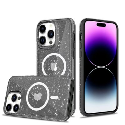 For iPhone 15 ProPremium Transparent Thick 2.0mm PC TPU Hybrid - Smoke
