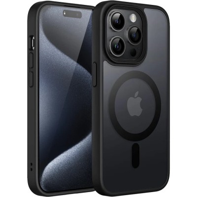 For iPhone 15 Rank Tough Strong Modern Fused Hybrid Case Cover - Black