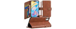 For iPhone 15 Retro Wallet Card Holder Case Cover - Brown